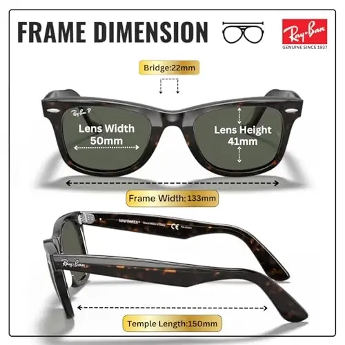 Ray-Ban RB2140 ORIGINAL WAYFARER CLASSIC Sunglasses with Official Kit - 5