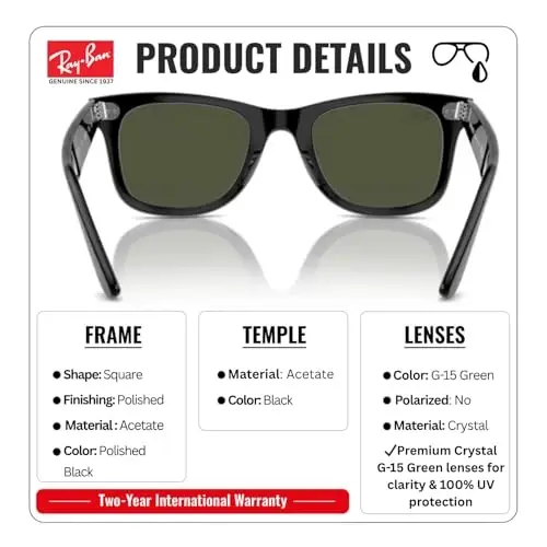 Ray-Ban RB2140 ORIGINAL WAYFARER CLASSIC Sunglasses with Official Kit - 3