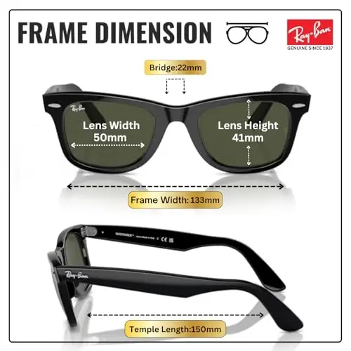 Ray-Ban RB2140 ORIGINAL WAYFARER CLASSIC Sunglasses with Official Kit - 5