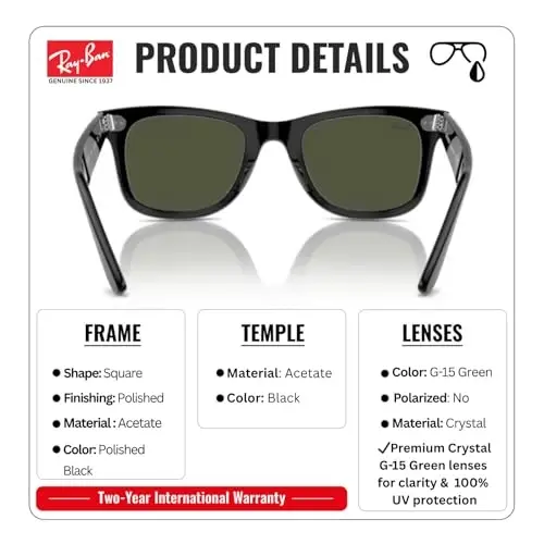 Ray-Ban RB2140 ORIGINAL WAYFARER CLASSIC Sunglasses with Official Kit - 3