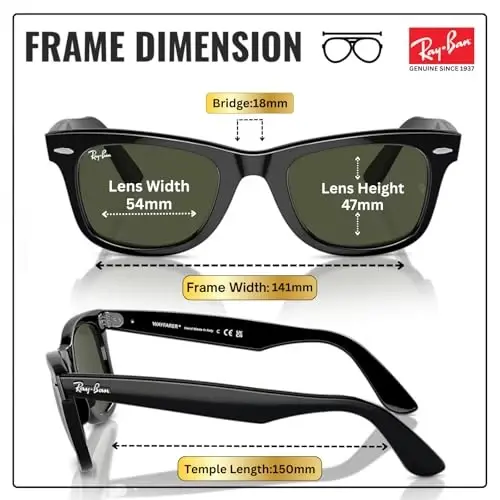 Ray-Ban RB2140 ORIGINAL WAYFARER CLASSIC Sunglasses with Official Kit - 5