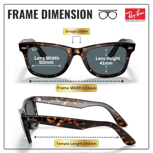 Ray-Ban RB2140 ORIGINAL WAYFARER CLASSIC Sunglasses with Official Kit - 5