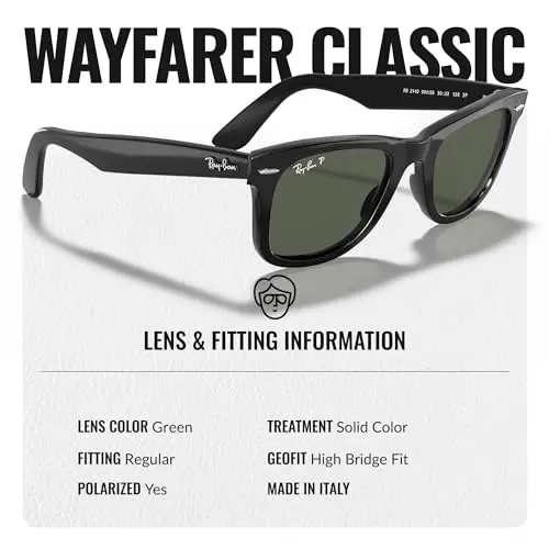 Ray-Ban RB2140 ORIGINAL WAYFARER CLASSIC Square Shaped Sunglasses for Men & Women with Official RAYBAN Eyewear Kit - 4