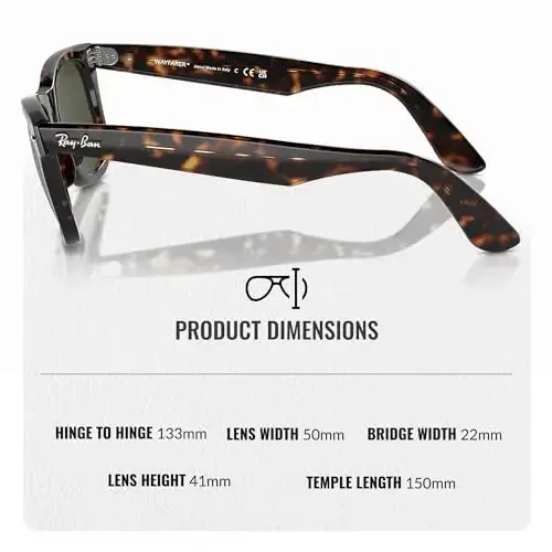Ray-Ban RB2140 ORIGINAL WAYFARER CLASSIC Square Shaped Sunglasses for Men & Women with Official RAYBAN Eyewear Kit - 5