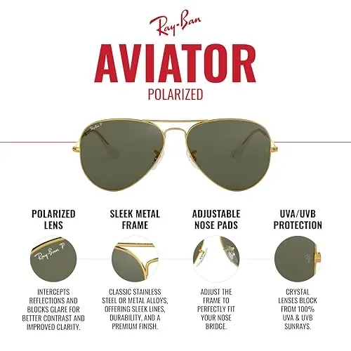 Ray-Ban Rb3025 Classic Polarized Quyoshdan saqlaydigan ko'zoynak - 7