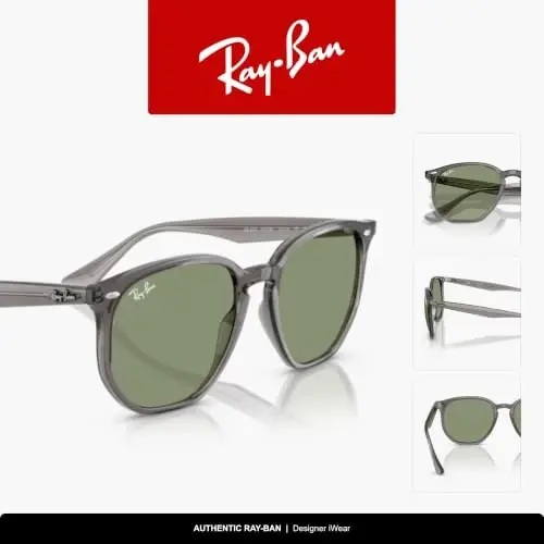 Ray-Ban RB4306 Hexagonal Sunglasses for Men for Women | In Opal Grey, Black & Light Havana. Polarized options available. - 6