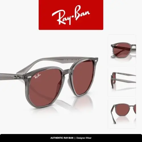 Ray-Ban RB4306 Hexagonal Sunglasses for Men for Women | In Opal Grey, Black & Light Havana. Polarized options available. - 6