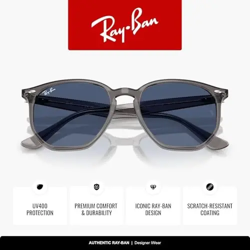 Ray-Ban RB4306 Hexagonal Sunglasses for Men for Women | In Opal Grey, Black & Light Havana. Polarized options available. - 3
