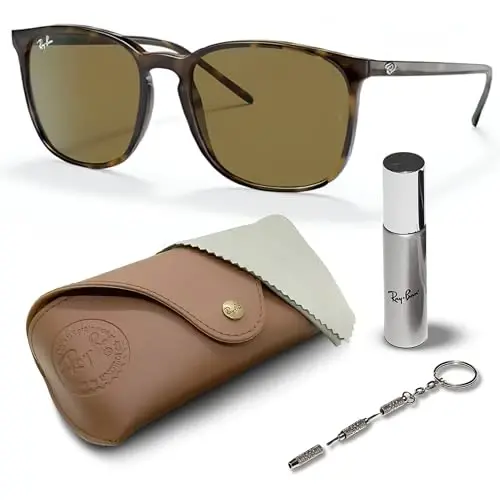 Ray-Ban RB4387 Square Shaped Sunglasses for Men & Women with Official RAYBAN Eyewear Kit - 1