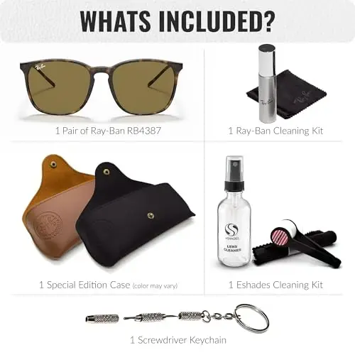 Ray-Ban RB4387 Square Shaped Sunglasses for Men & Women with Official Eyewear Kit - MODAZONE (1)