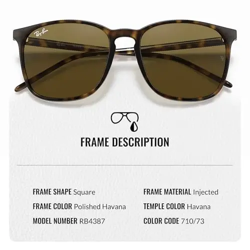 Ray-Ban RB4387 Square Shaped Sunglasses for Men & Women with Official Eyewear Kit - 3