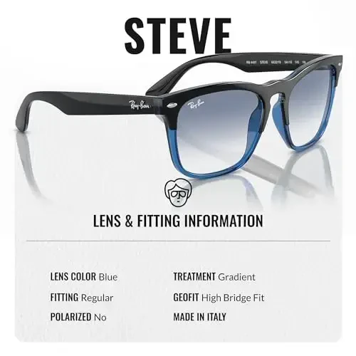 Ray-Ban RB4487 STEVE Erkaklar va ayollar uchun kvadrat shaklidagi quyoshdan saqlaydigan ko'zoynaklar, rasmiy ko'zoynaklar to'plami bilan - 4