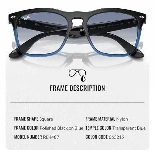 Ray-Ban RB4487 STEVE Erkaklar va ayollar uchun kvadrat shaklidagi quyoshdan saqlaydigan ko'zoynaklar, rasmiy ko'zoynaklar to'plami bilan - 3