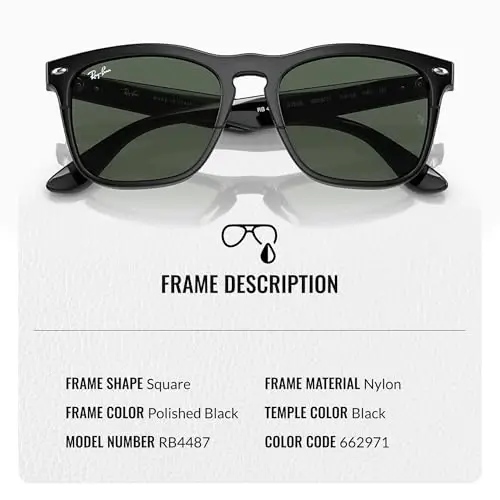 Ray-Ban RB4487 STEVE Erkaklar va ayollar uchun kvadrat shaklidagi quyoshdan saqlaydigan ko'zoynaklar rasmiy RAYBAN ko'zoynak to'plami bilan - 3