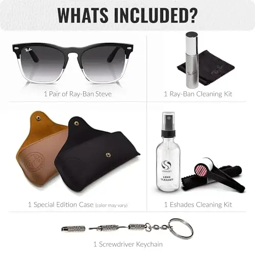 Ray-Ban RB4487 STEVE Erkaklar va ayollar uchun mo'ljallangan kvadrat shaklidagi quyoshdan himoya ko'zoynaklari rasmiy ko'zoynak to'plami bilan - 2