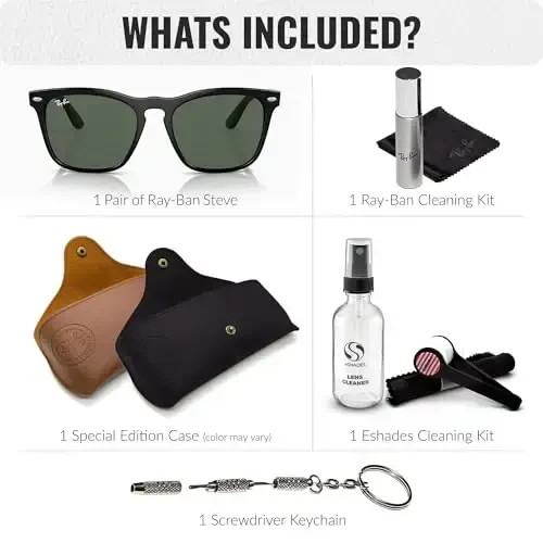 Ray-Ban RB4487 STEVE Square Shaped Sunglasses for Men & Women with Official RAYBAN Eyewear Kit - MODAZONE (1)