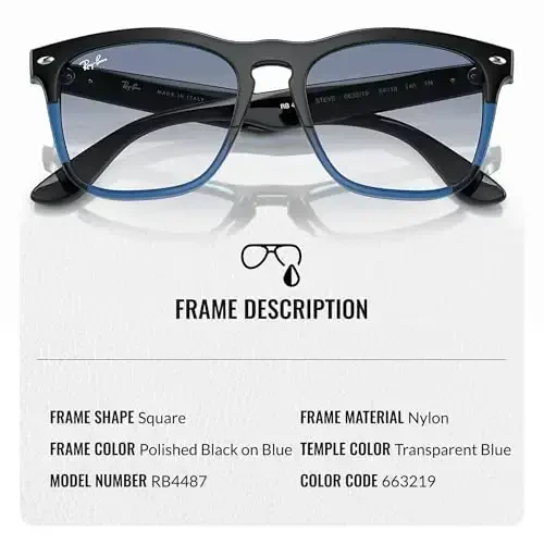 Ray-Ban RB4487 STEVE Square Shaped Sunglasses for Men & Women with Official Eyewear Kit - 3