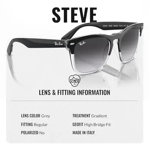 Ray-Ban RB4487 STEVE Square Shaped Sunglasses for Men & Women with Official Eyewear Kit - 4