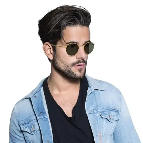 Ray-Ban Unisex Rb3447 Dumaloq Metal Dumaloq Quyoshdan Saqlaydigan Ko'zoynaklar - 6