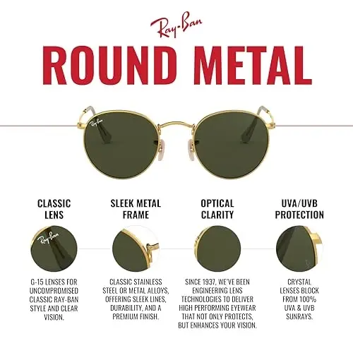 Ray-Ban RB3447 Round Metal Evolve Photochromic Sunglasses 