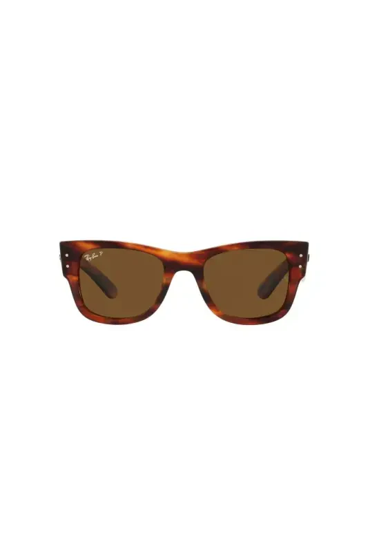Rayban Unisex Sunglasses Mega Wayfarer 0840-s 954/57 51-21, Rectangle Acetate Frame-Brown - 2