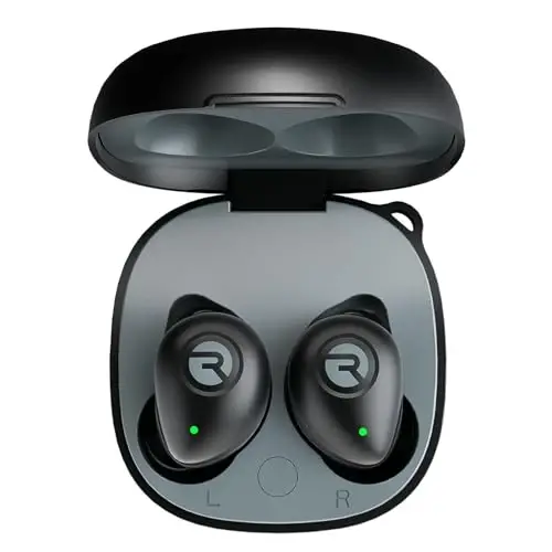 Raycon Fitness Bluetooth Wireless Earbuds + Microphone with Active Noise Canceling, Sweat & Water-Resistant Earphones, Running Headphones, Ear Buds Wireless Bluetooth 56 Hours Playtime (Black) - RAYCON (1)