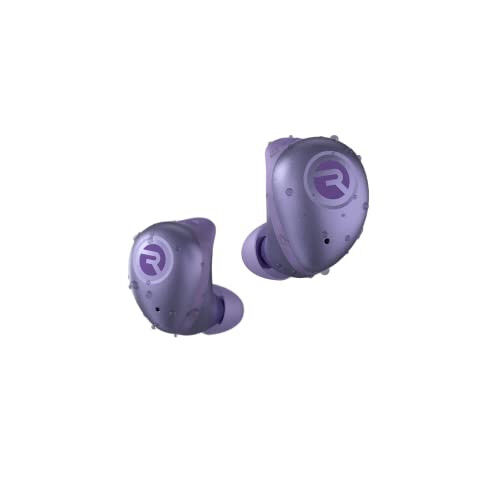 Raycon Fitness Bluetooth Haqiqi Simsiz Quloqchinlar O'rnatilgan Mikrofon bilan 56 soat Batareya Umri IPX7 Su o'tkazmaydigan Faol Shovqinni Bekor qilish va Xabardorlik Rejimi Bluetooth 5.3 Portativ Sport (Binafsha rang) - Raycon
