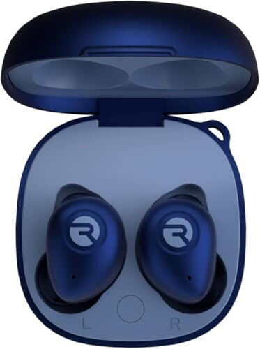 Raycon Fitness Bluetooth Haqiqi Simsiz Quloqchinlari, O'rnatilgan Mikrofon bilan, 56 soat Batareya, IPX7 Suv O'tkazmaydigan, Faol Shovqinni Bostirish, Xabardorlik Rejimi va Bluetooth 5.3 (Moviy) - 1