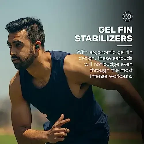 Raycon Fitness Bluetooth Haqiqi Simsiz Quloqchinlari, O'rnatilgan Mikrofon bilan, 56 soat Batareya, IPX7 Suv O'tkazmaydigan, Faol Shovqinni Bostirish, Xabardorlik Rejimi va Bluetooth 5.3 (Moviy) - 2