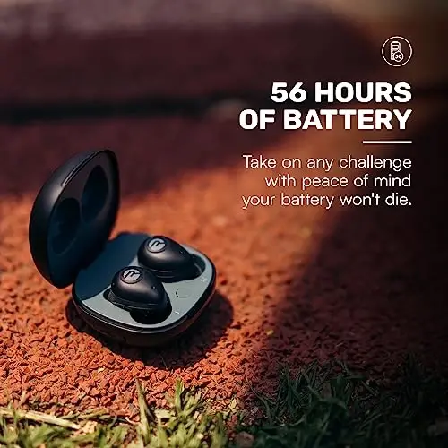 Raycon Fitness Bluetooth haqiqiy simsiz quloqchinlar, o‘rnatilgan mikrofon bilan, 56 soatlik batareya, IPX7 suv o‘tkazmaydigan, aktiv shovqinni bekor qilish, xabardorlik rejimi va Bluetooth 5.3 (qora) - 3
