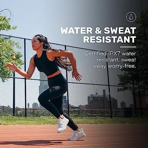 Raycon Fitness Bluetooth haqiqiy simsiz quloqchinlar, o‘rnatilgan mikrofon bilan, 56 soatlik batareya, IPX7 suv o‘tkazmaydigan, aktiv shovqinni bekor qilish, xabardorlik rejimi va Bluetooth 5.3 (qora) - 5