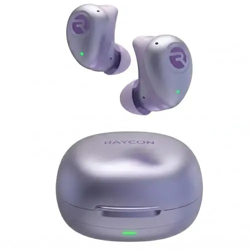 Raycon Fitness Bluetooth True Wireless Earbuds with Built in Mic 56 Hours of Battery IPX7 Waterproof Active Noise Cancellation and Awareness Mode Bluetooth 5.3 Portable Sport (Purple) - 1