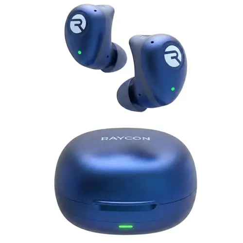Raycon Fitness Bluetooth True Wireless Earbuds with Built in Mic 56 Hours of Battery, IPX7 Waterproof, Active Noise Cancellation, Awareness Mode, and Bluetooth 5.3 (Blue) 