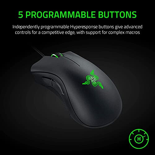 Razer DeathAdder Essential O'yin Sichqoni: 6400 DPI Optik Sensor - 5 Dasturlash mumkin bo'lgan Tugmalar - Mexanik Kalitlar - Rezinali Yon Tutqichlar - Klassik Qora - 4