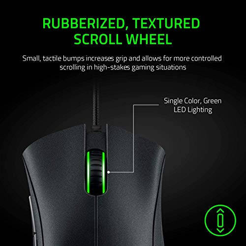 Razer DeathAdder Essential Oyun Faresi: 6400 DPI Optik Sensör - 5 Programlanabilir Düğme - Mekanik Anahtarlar - Kauçuk Yan Kavrama - Klasik Siyah - 5