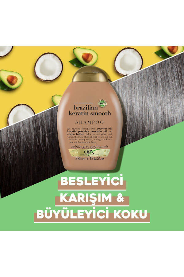 Разглаживающий шампунь Brazilian Keratin Smooth без сульфатов 385 мл - 5