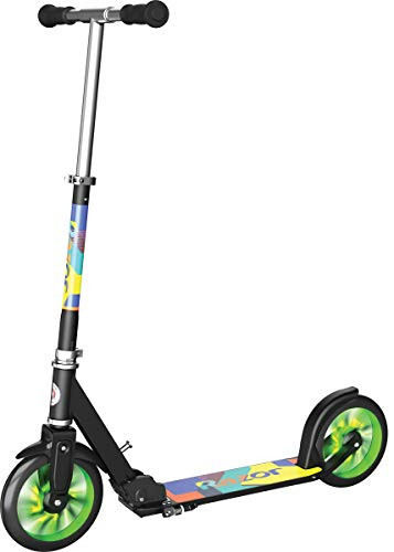 Razor A5 Lux Bolalar Uchun Kick Scooter - 8 Yosh va Undan Katta - 8 dyuymli Uretan G'ildiraklar, Anodizatsiya Qilingan Parda, Jasur Ranglar va Grafiklar, 100 kg gacha Bo'lgan Haydovchilar Uchun - 1