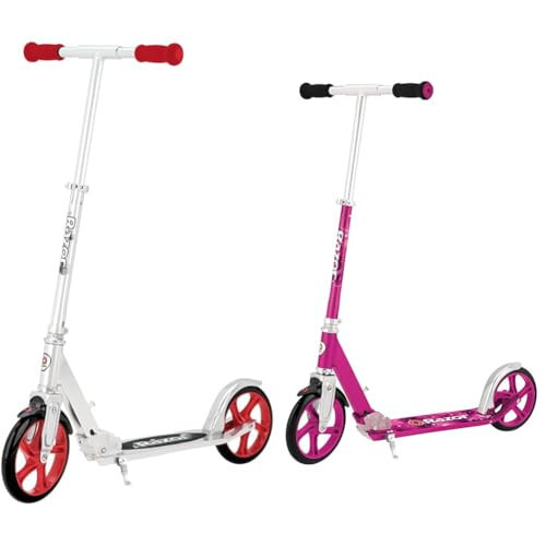 Razor A5 Lux bolalar uchun kick scooter - 8 yosh va undan katta - 8'' Uretan g'ildiraklari, anodlangan qoplama, jasur ranglar va grafikalar bilan, 100 kg gacha bo'lgan haydovchilar uchun - 1