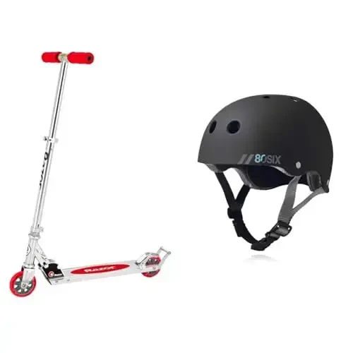 Razor AW Kick Scooter va 80Six Dual Certified Kids dubulg'asi to'plami 8 yosh va undan kattalar uchun 