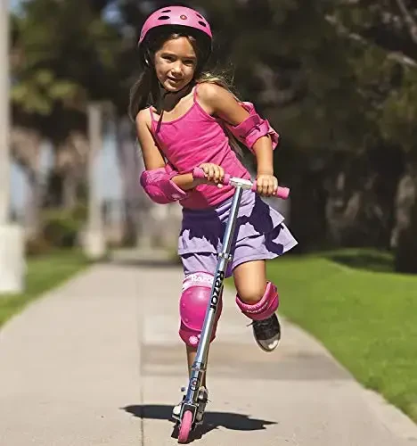 Razor AW Kick Scooter and 80Six Dual Certified Kids Helmet Bundle for Ages 8+ - 3
