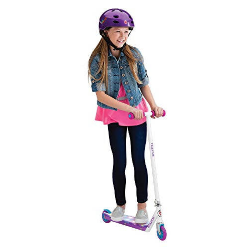 Razor Party Pop Kick Scooter - Çok Renkli LED Işıklı Taban, Hafif Çelik Çerçeve, 6 Yaş ve Üzeri Çocuklar İçin - 12