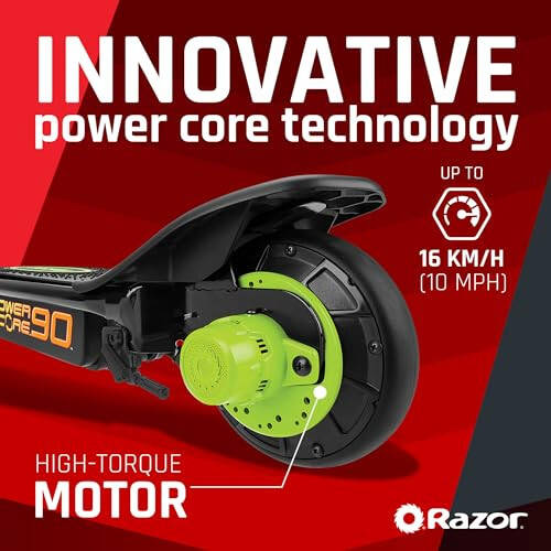 Razor Power Core E90 Electric Scooter with Hub Motor, Push-Button Throttle, for Kids 8+ - 5