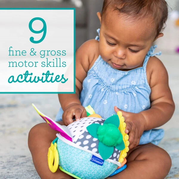 Развивающий мячик Infantino Busy Lil Soft для малышей 6-12 месяцев с различными фруктами и овощами, разноцветный - 5