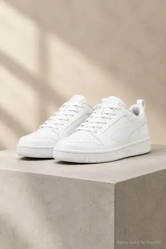 RB-7244 Unisexs Beyaz Günlük Sneaker Anatomik Taban Comfort Spor Ayakkabı - Beyaz-2687 - 1