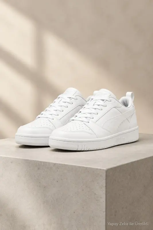 RB-7244 Unisexs Beyaz Günlük Sneaker Anatomik Taban Comfort Spor Ayakkabı - Beyaz-2687 - 1