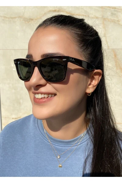 Rb2140 901 50wayfarer Черная Кость Зеленая Линза Унисекс Солнцезащитные Очки Rb 2140 901 - 16