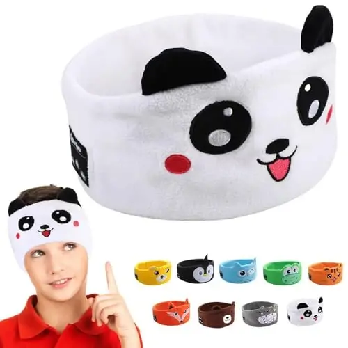 RBFSAH Kids Wireless Headphones, Over Ear Headphones for Children & Toddlers, with Thin Speakers & Super Soft Fleece Headband (Panda) - 1
