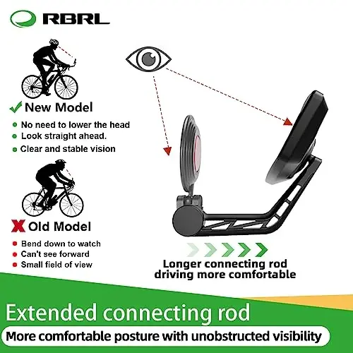 RBRL Bike Mirror Bar End Bike Mirror, Rotatable Bicycle Mirror, Automotive Grade Glass Bike Side Mirrors, Scratch Resistant E-Bike Universal Rearview Mirrors for Mountain bike (Right) - 5