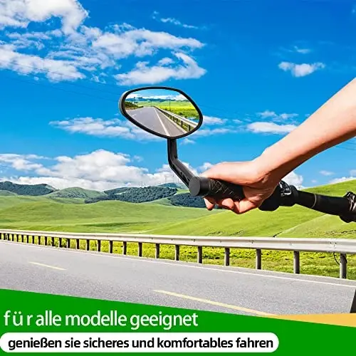 RBRL Bisiklet Aynası Gidon Ucu, Dönebilen Bisiklet Aynası, Otomotiv Camı Bisiklet Yan Aynaları, Çizilmeye Dayanıklı E-Bisiklet Evrensel Dikiz Aynaları Dağ bisikleti için (Sol) - 7