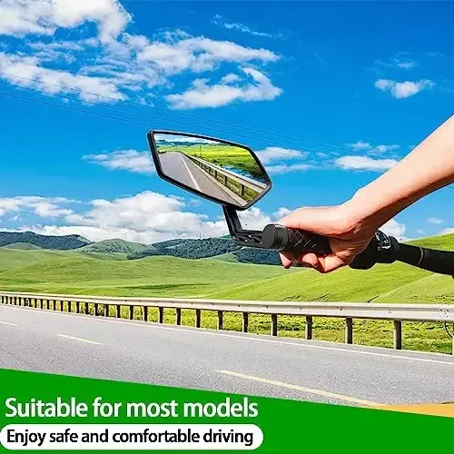 RBRL Velosiped oynasi Bar End Velosiped oynasi, Aylanadigan Velosiped oynasi, Avtomobil darajasidagi shisha Velosiped yon oynalari, Tirnalishga chidamli E-velosiped tog' velosipedi uchun universal orqa ko'rinish oynalari (o'ng) - 6